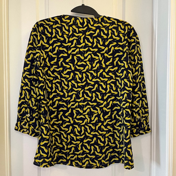 Banana Republic High Heel Shoe Print Blouse -  Size Petite Small - Picture 2 of 4